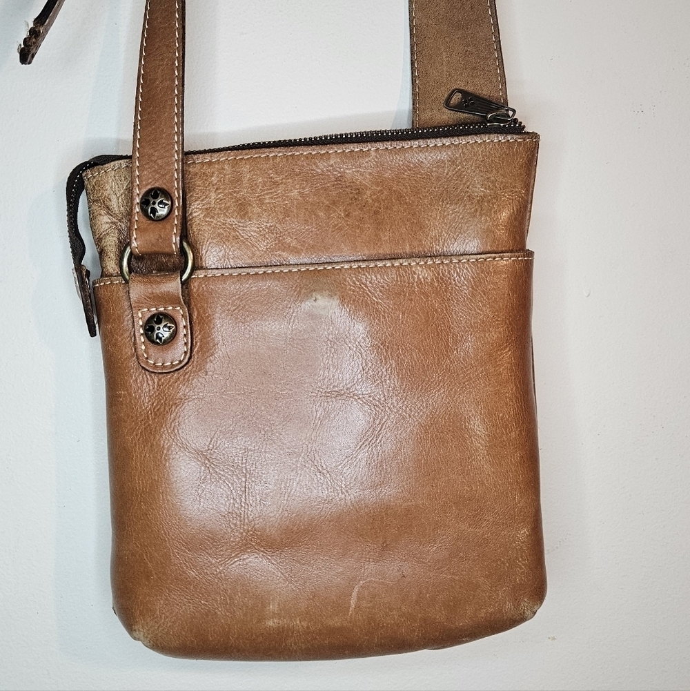Patricia Nash Stripes Sling Florence Tuscan Crossbody Bag Leather Hand Tooled - Picture 4 of 9